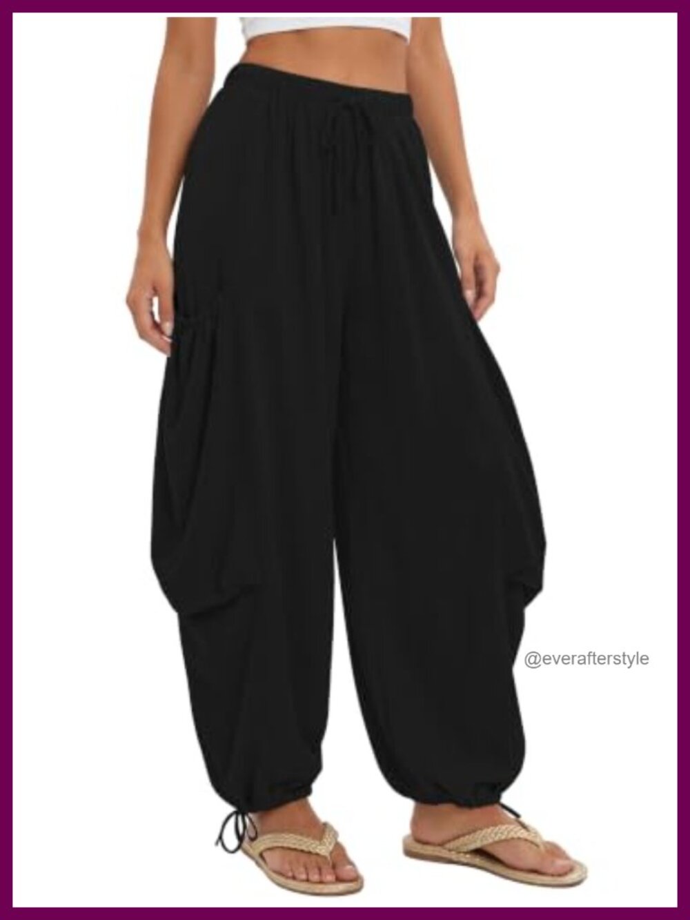Womens Linen Wide Leg Palazzo Pants Drawstring Beach Boho Harem